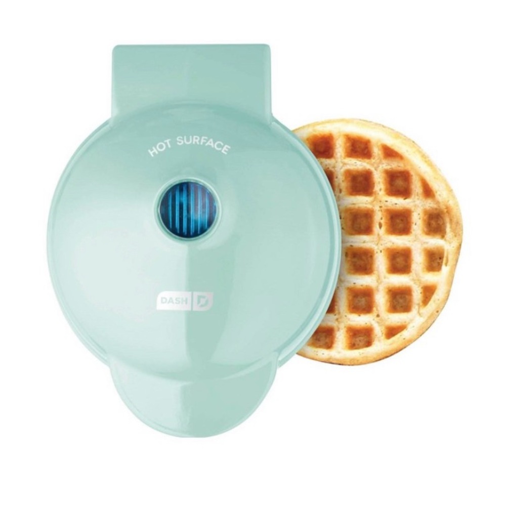 Used Dash Mini Waffle Maker turquoise